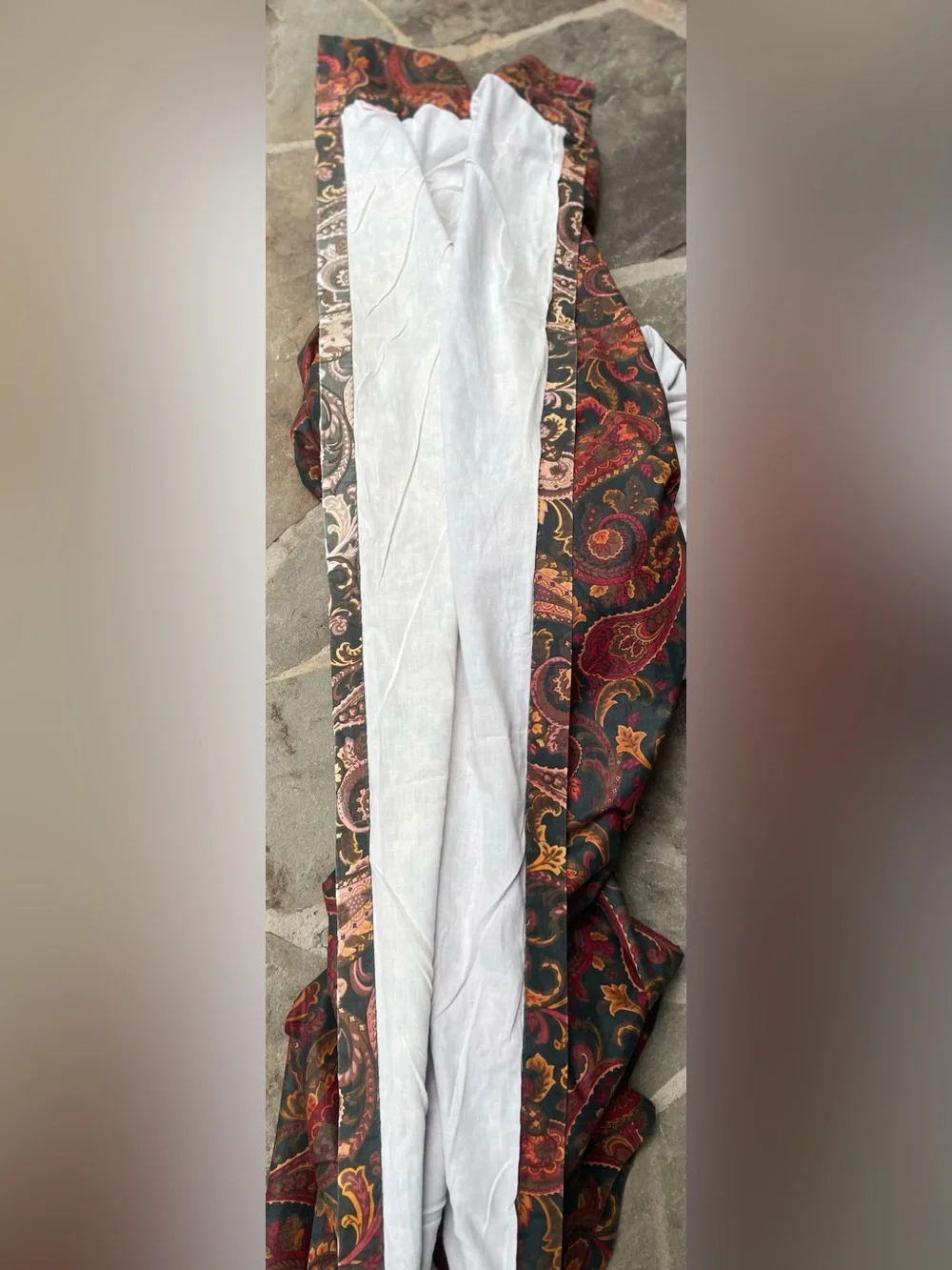 Vintage Croscill Cotton Paisley Rod Pocket Curtain Panels set of 2